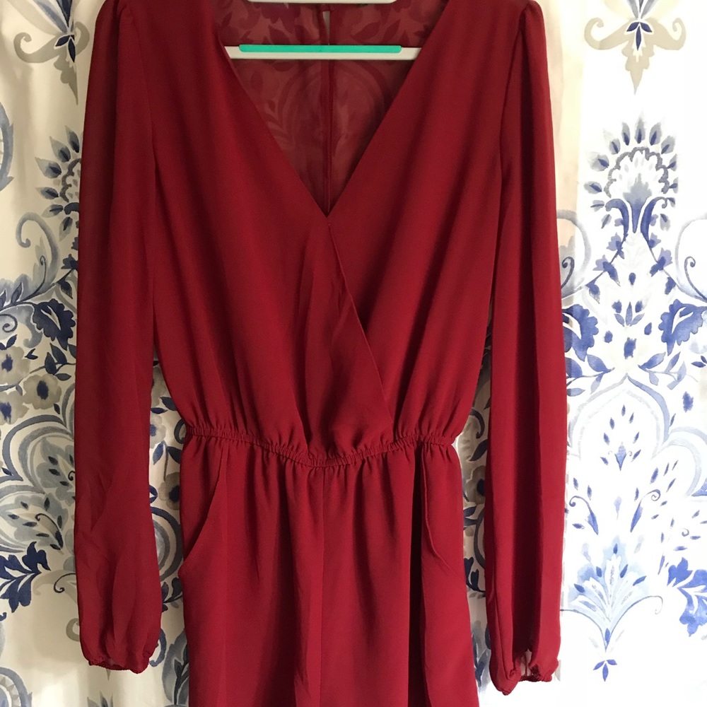 Forever 21 Size M Maroon LS Romper